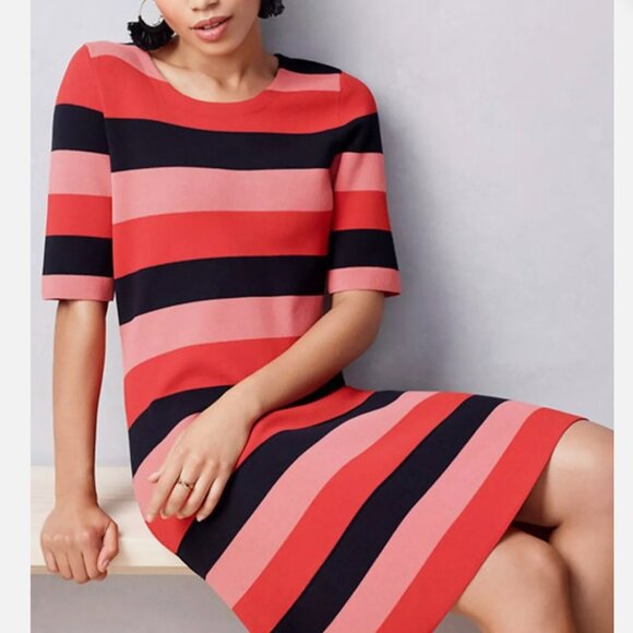 Ann Taylor Striped Knit Dress, size Medium - Picture 1 of 6